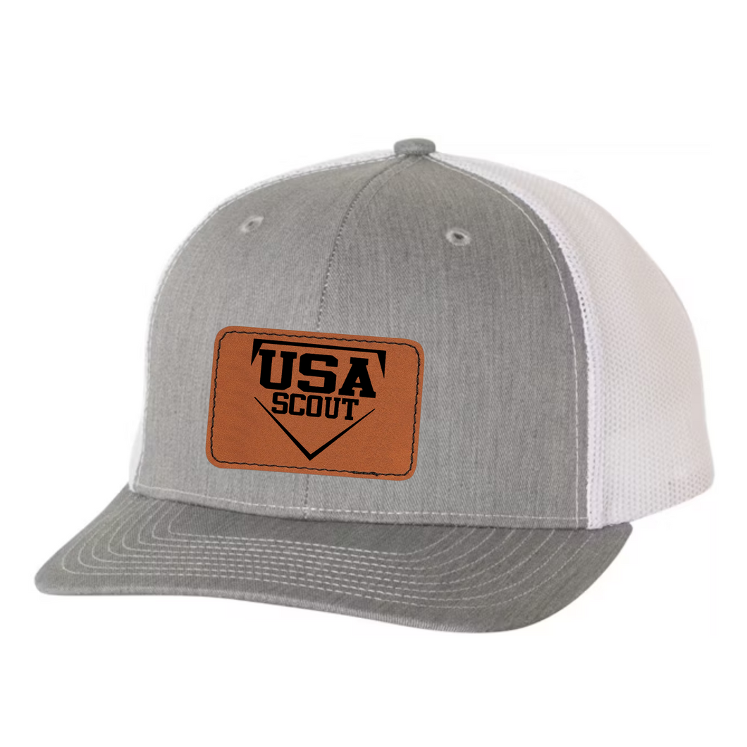 Scout leather patch hat